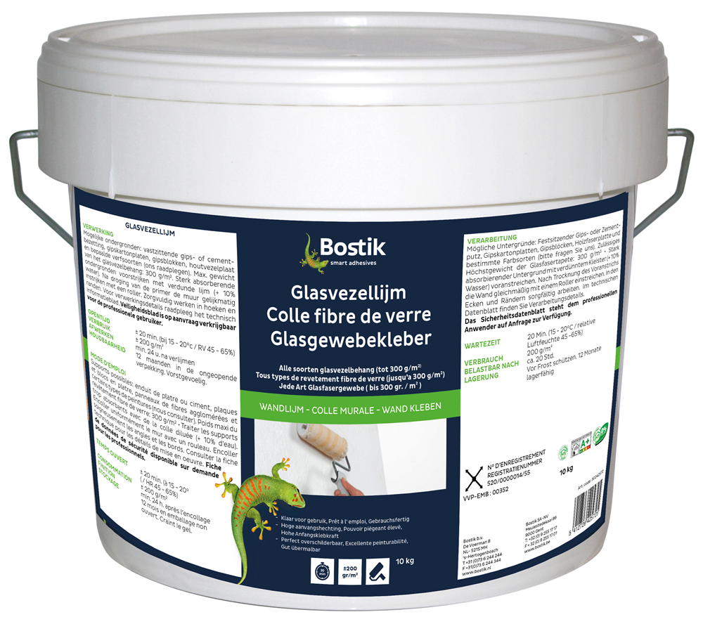 Bostik Glasvezellijm | Wit | Emmer 10 kg - 30242572
