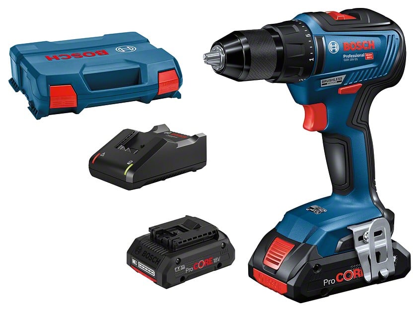 Bosch Blauw GSR 18V-55 Professional Accu schroef-boormachine | 4.0Ah Li-Ion 0615A5002P-2-accus