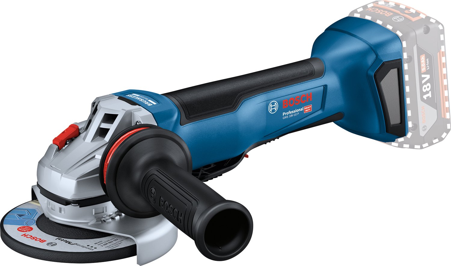 Bosch Blauw GWS 18V-10 P Accu Haakse Slijper | 125 mm | In doos - 06019J4100