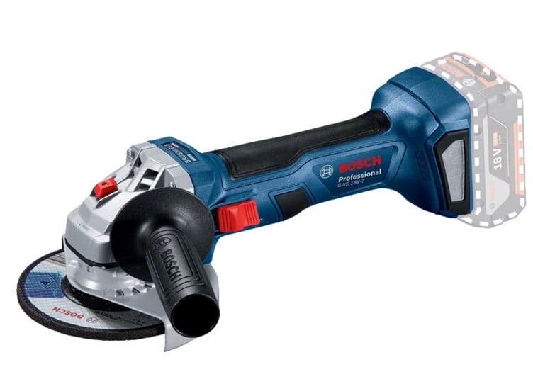 Bosch Blauw GWS 18V-7 Professional 18V Accu Haakse slijpmachine Solo | Zonder accu&apos;s en lader - 06019H9001