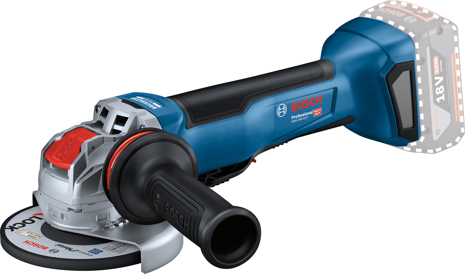 Bosch Professional GWX 18V-10 P solo 06019J4201 Haakse accuslijper 125 mm Incl. koffer, Zonder accu, Zonder lader 18 V