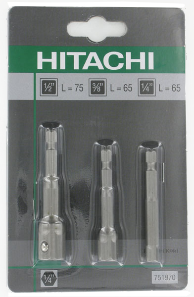 Hikoki Accessoires Adapters. 3-dlg 1/4"-3/8"-1/2" | 751970 - 751970