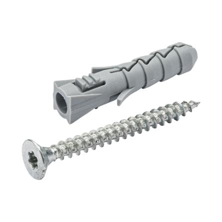 Homefix Nylon Plug 5X25 + Spaanpl.Schr. Vz Pk Torx TX15 3.5X30 | 10 stuks 6701.10.30010