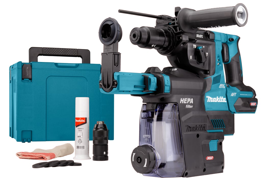 Makita HR004GZ02 40V Max Combihamer Zonder accu's en lader, in Mbox met stofafzuiging - HR004GZ02