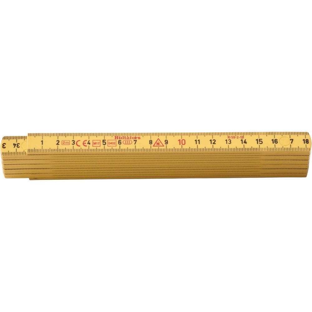 Hultafors Duimstok G 59 2m - 12-delig - geel - HU200104 - HU200104
