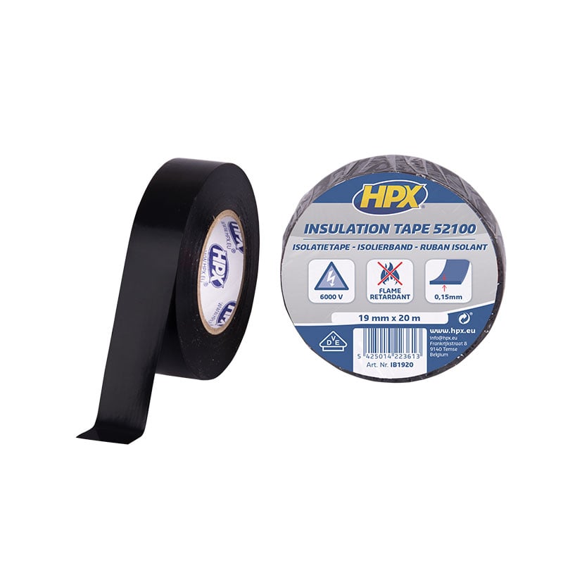 HPX PVC isolatietape VDE | Zwart | 19mm x 20m - IB1920 - 10 stuks - IB1920