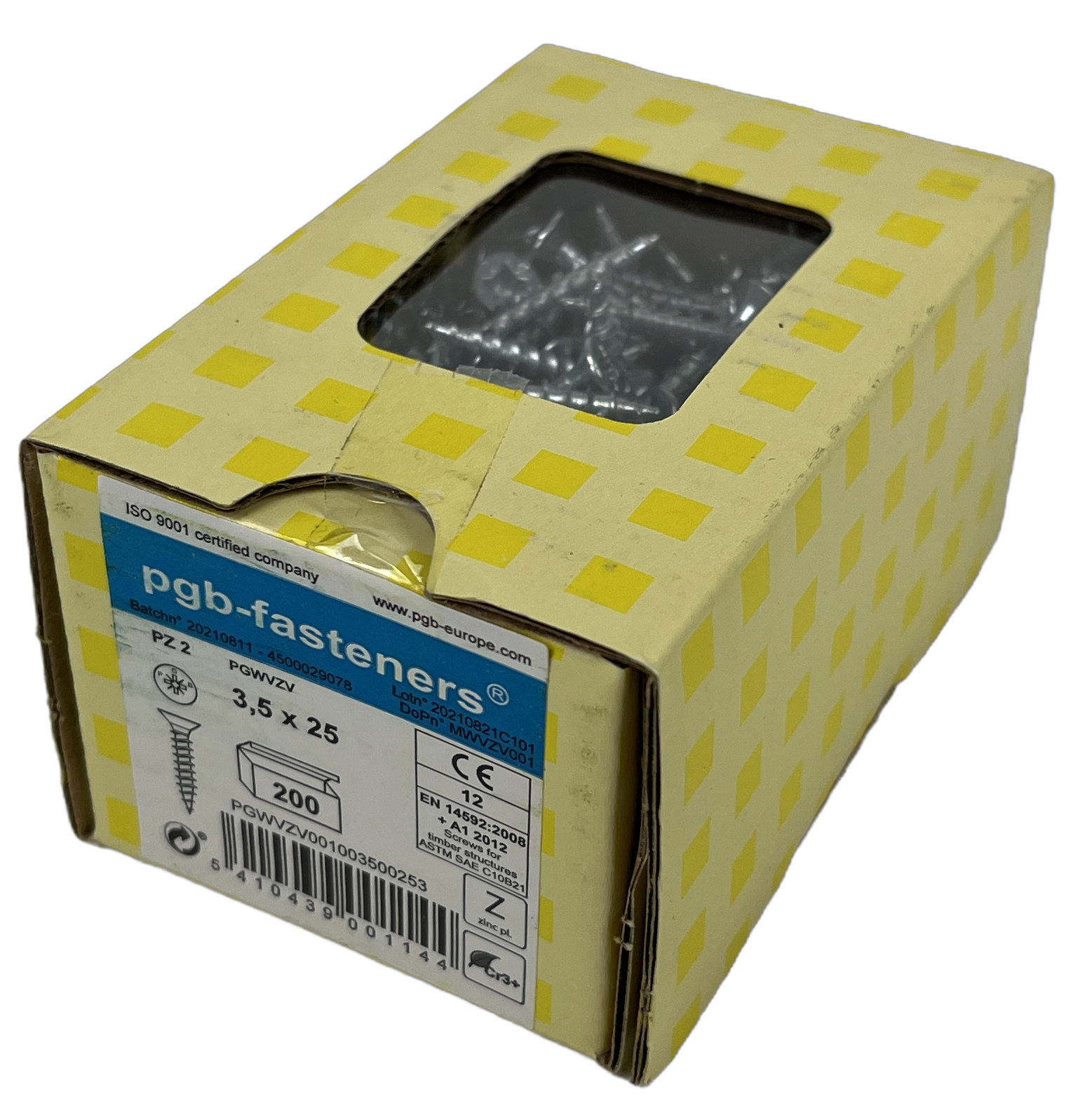 pgb-Europe PGB-FASTENERS | Spaanplaatschroef VK-Z Ø 3,5x25 Zn | 200 st - PGWVZV001003500253