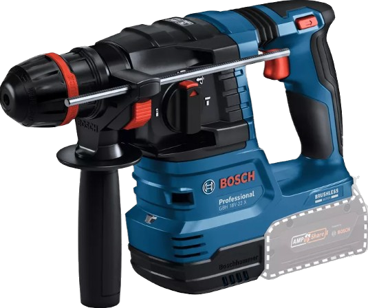 Bosch Blauw GBH 18V-22 X Professional Accu Boorhamer | Onechuck | Zonder accu's en lader - 0611924100