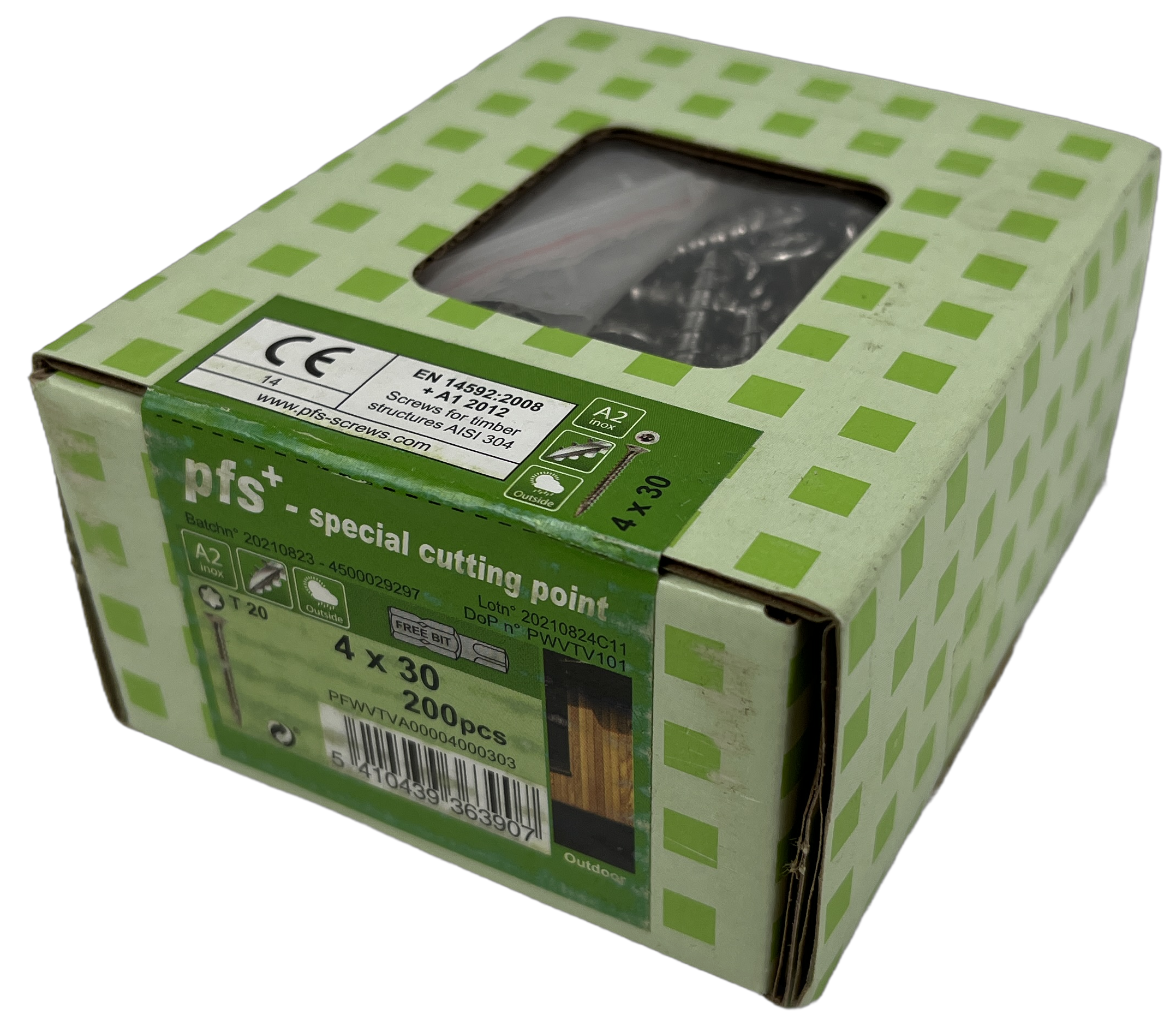 pgb-Europe PFS+ | RVS Spaanplaatschroef PFS+ VK-T Ø 4,0x30 A2 - 200 stuks - PFWVTVA00004000303