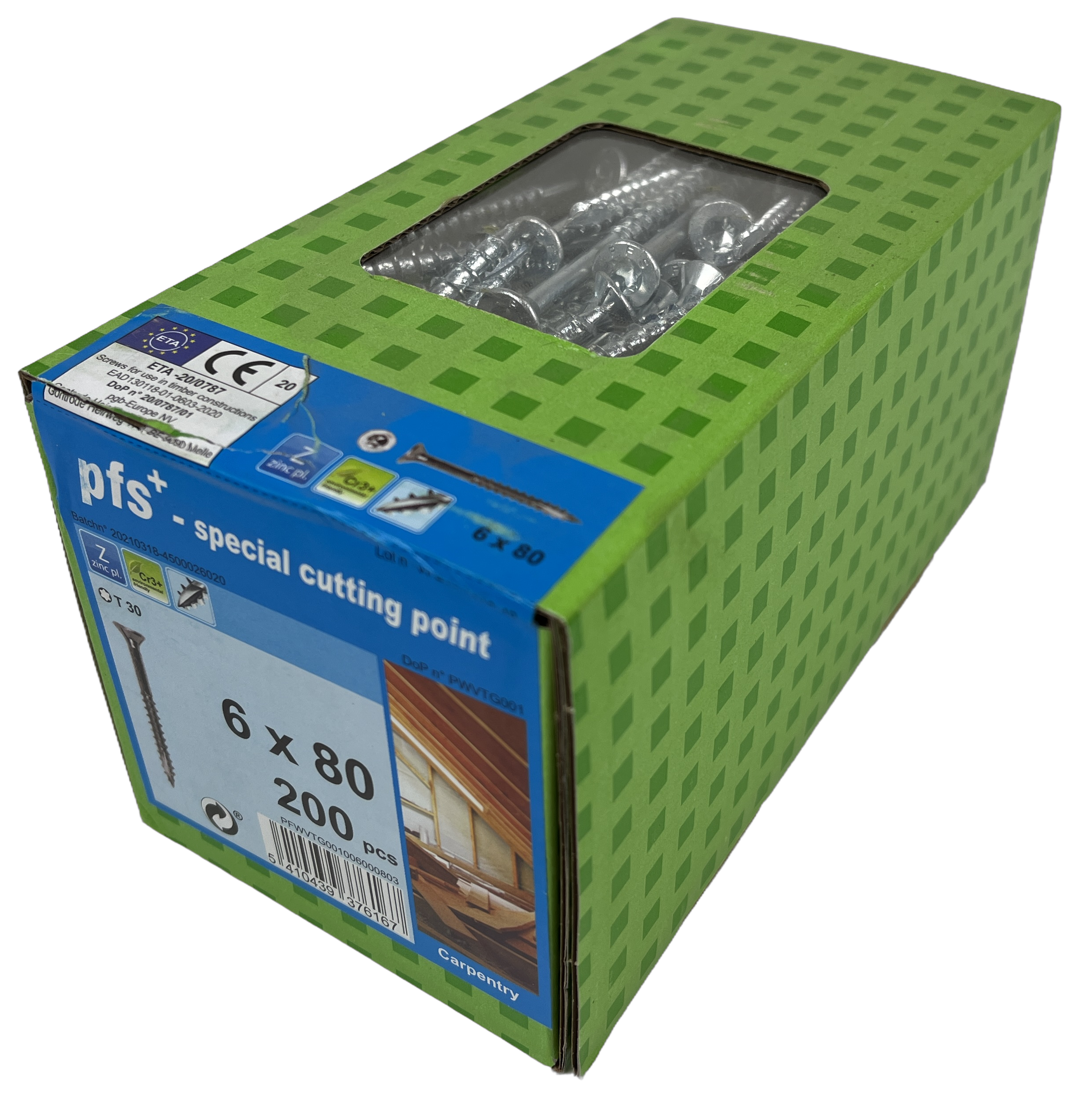 pgb-Europe PFS+ | Spaanplaatschroef PFS+ VZK-T Ø 6,0x80 Zn | 200 st - PFWVTG001006000803
