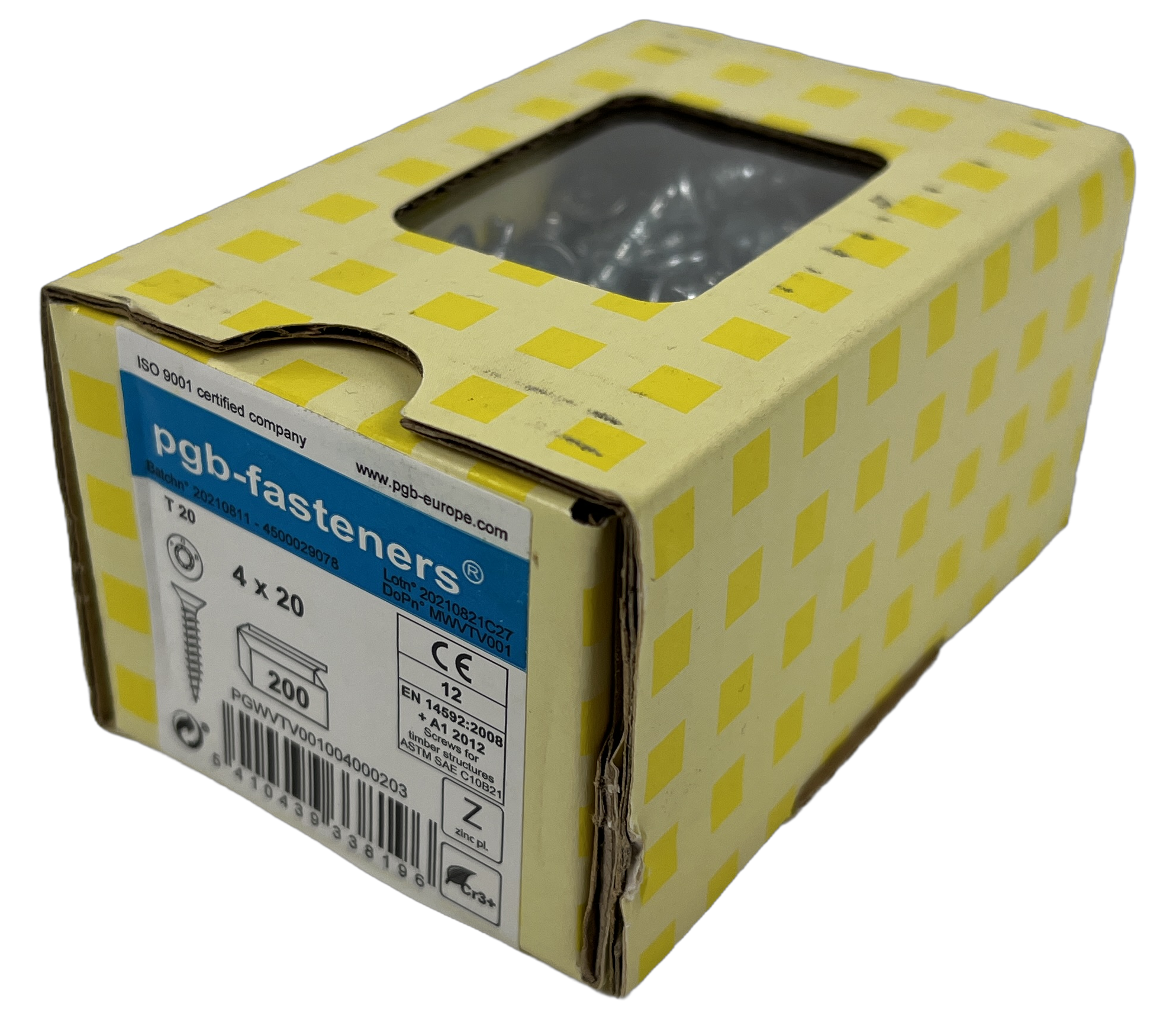 pgb-Europe PGB-FASTENERS | Spaanplaatschroef VK-T Ø 4,0x20 Zn | 200 stuks - PGWVTV001004000203