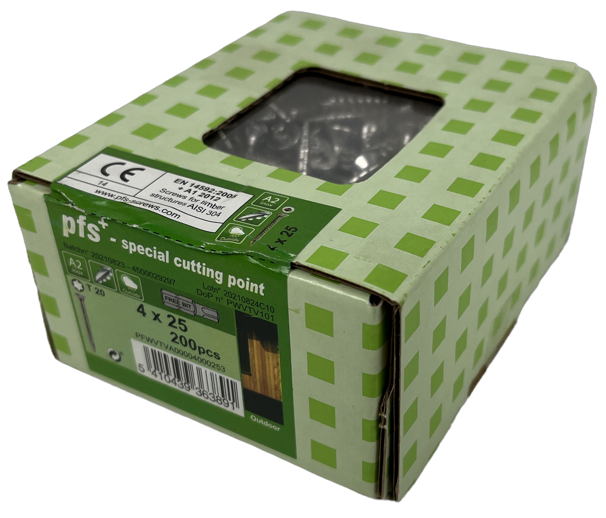 pgb-Europe PFS+ | RVS Spaanplaatschroef PFS+ VK-T Ø 4,0x25 A2 - 200 stuks - PFWVTVA00004000253