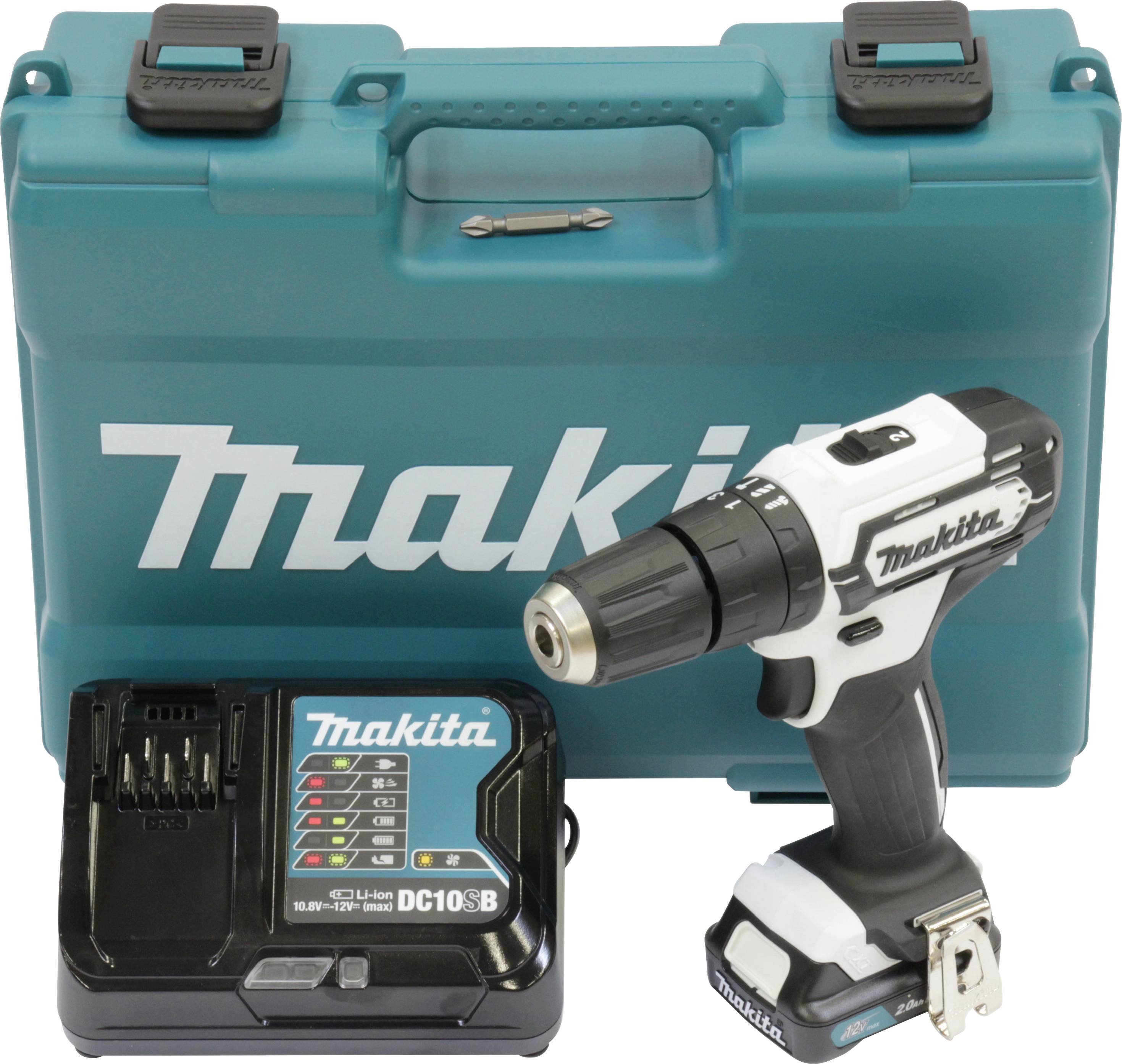 Makita HP333DSAW klopboor-/schroefmachine (wit) | 12V max 1x Akku 2.0Ah Li-ion - HP333DSAW