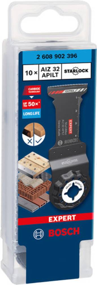 Bosch Accessoires EXPERT Starlock CoatedCarbide invalzaagblad AIZ 32 APILT Carbide Multimaterial Curved-Tec 32 x 46 mm 10 2608902396
