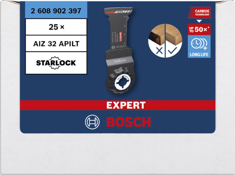 Bosch Accessoires EXPERT Starlock CoatedCarbide invalzaagblad AIZ 32 APILT Carbide Multimaterial Curved-Tec 32 x 46 mm 1 Bulk 2608902397