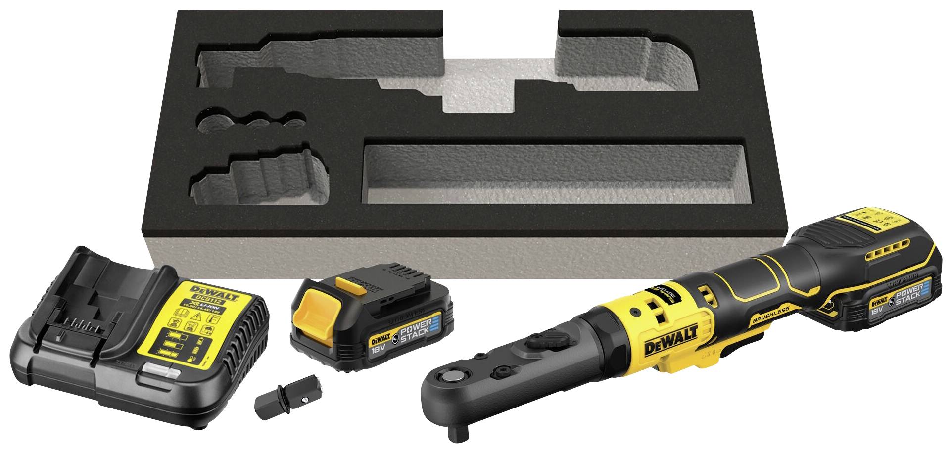 DeWalt DCF510E2G-QW Accu Omschakelratel | XR 18V | 3/8&apos;&apos; en 1/2&apos;&apos; | 1,7Ah Accu + lader - DCF510E2G-QW