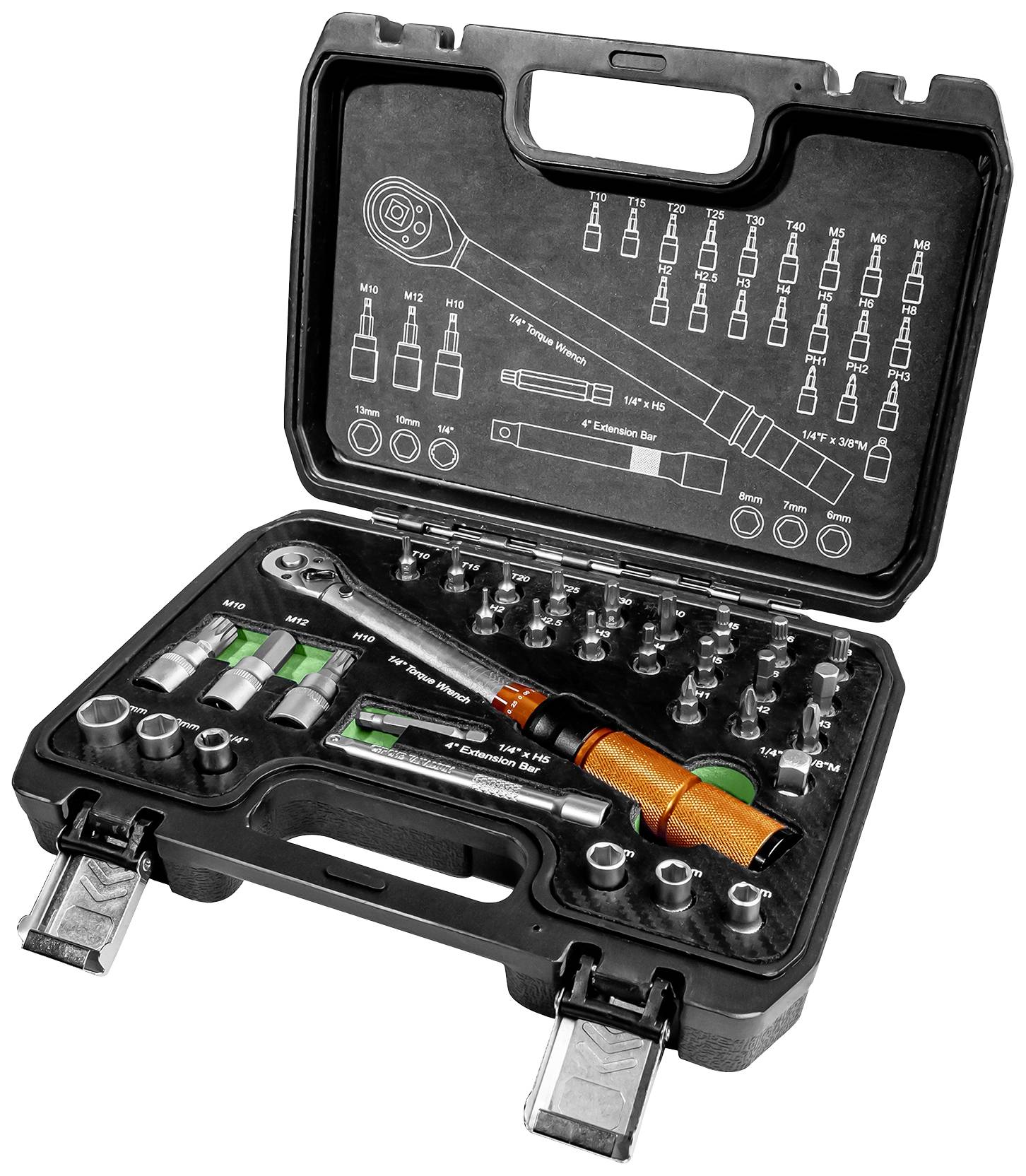 Brüder Mannesmann Draaimomentsleutelset 1/4 inch 32 dlg - 18315