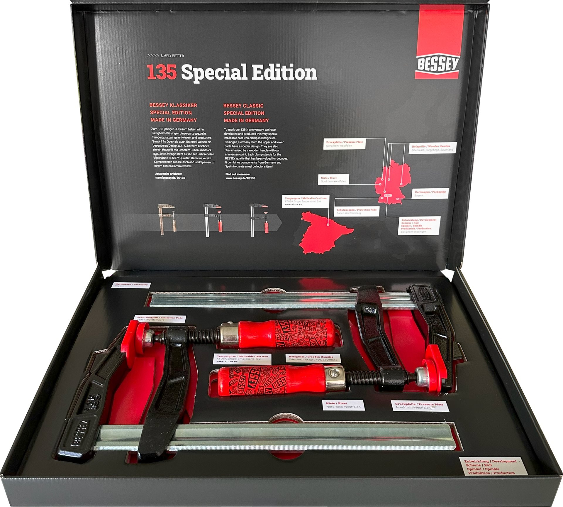 Bessey Smeedijzeren Jubileum klemmenset TG25 | 250 mm TGA25SET-135