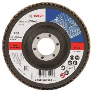 Bosch Accessoires Lamellenschijf 115x22,23 | P60 | Standard for Metal X431 - 2608603653 - 2608603653