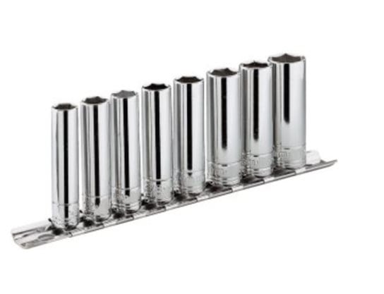 Facom sets 9 korte en lange doppen 3/8&apos; op rail - metrische maten - JL.40E