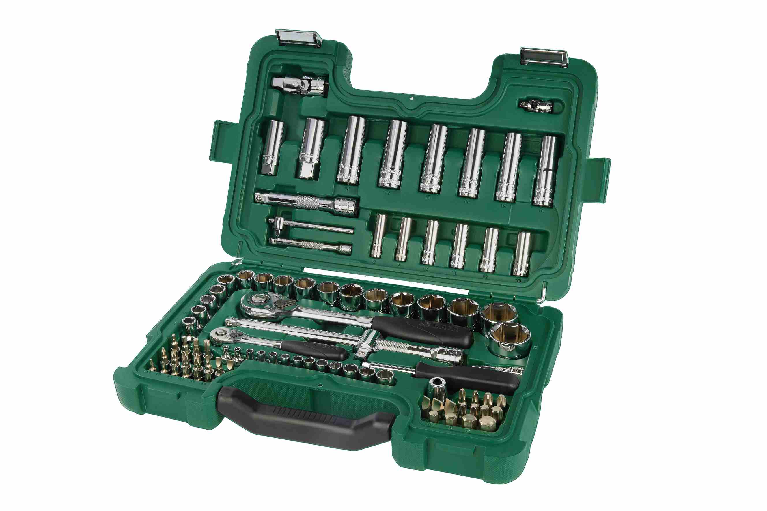 SATA Doppenset met ratel 1/4 i 1/2 6-kant 88-delig - SAT09013SJ