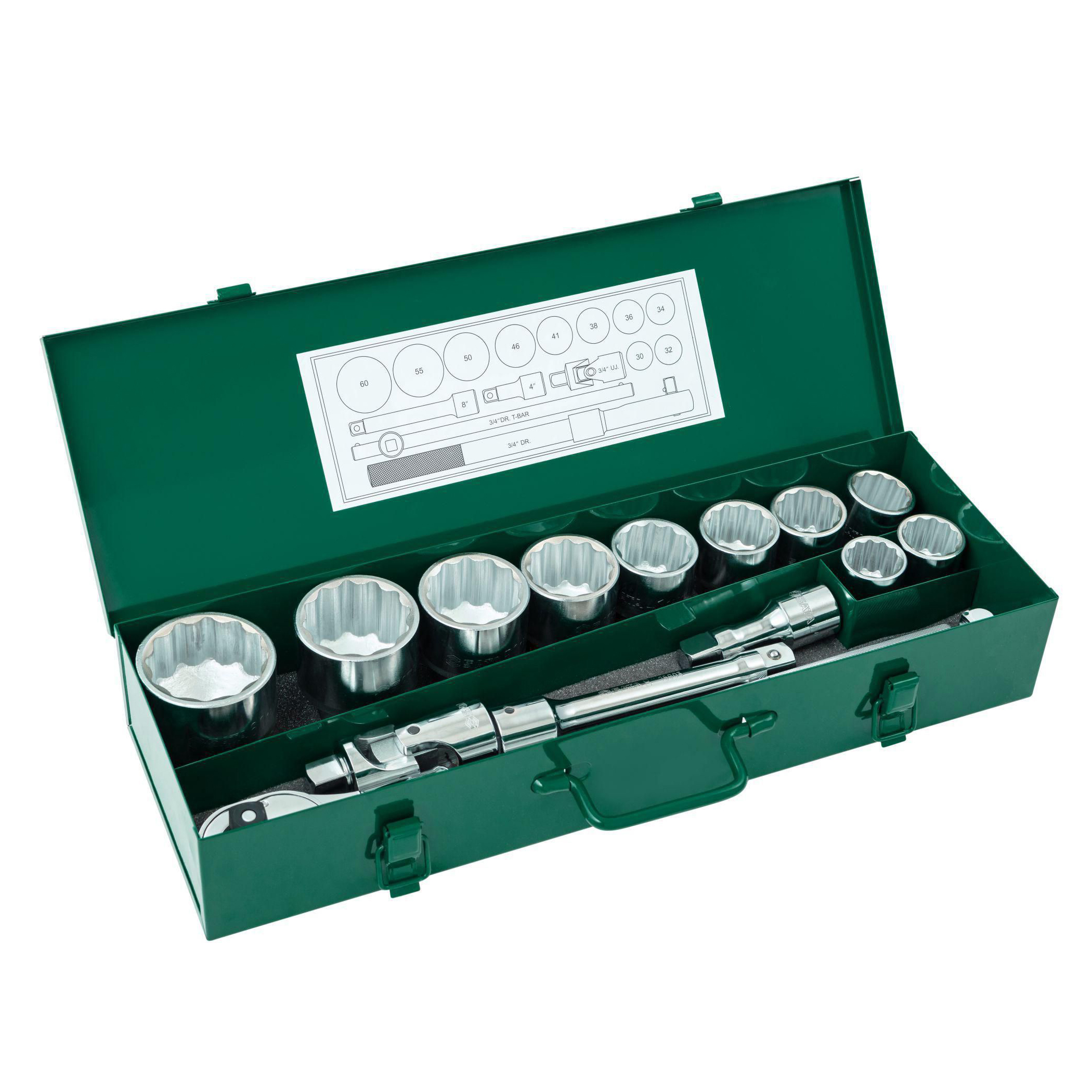 SATA Doppenset 3/4 inch 12-kant - 15-delig