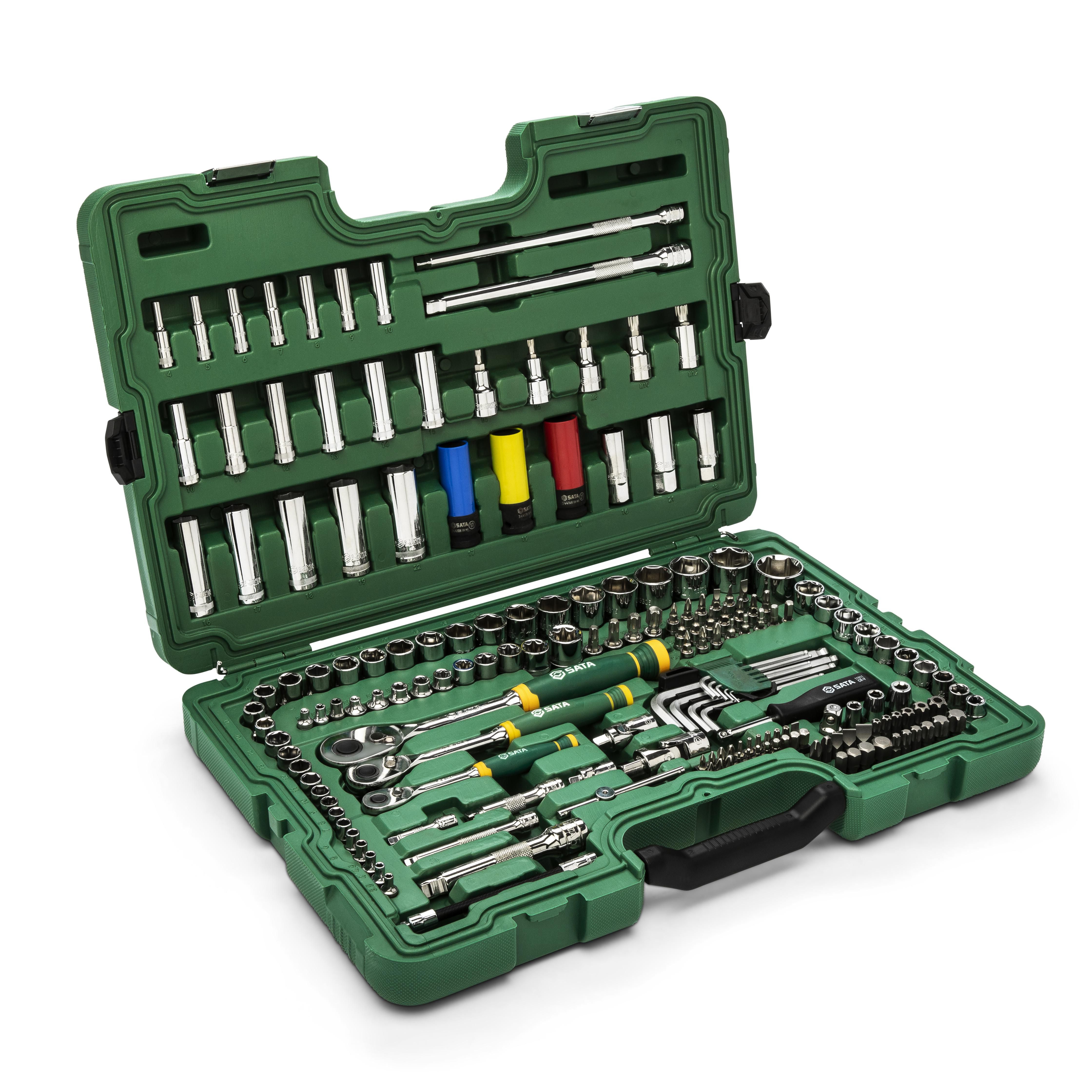 SATA Ratel- & Dopsleutelset 1/4” 3/8” 1/2” 180pc - SAT09546G