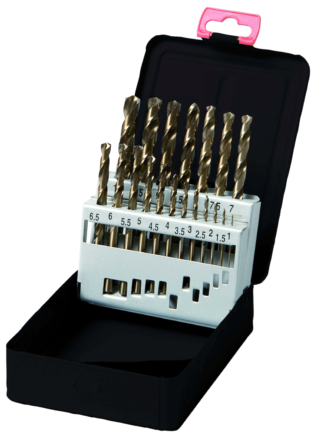 Labor Spiraalborenset | DIN338 HSS-Co 5% | 19 delig | 1-10mm x 0.5mm. - KA012190