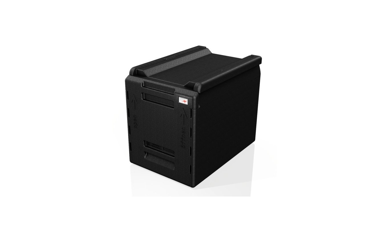 Kängabox Tower GN Euro Thermobox met 5 schuifladen | Ideaal voor Europallets - 66 Liter - 600 x 400 x 490 mm - Zwart