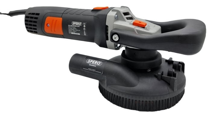 Spero Deluxe betonslijper cq schuur & polijstmachine | 125mm | 1400Watt | droog + verende stofkap excl. komschijf - SPHS1001B-PR-EX