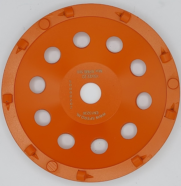 Spero Extra grof 12 segment PKD komslijpschijf | Ø180mm | coating, lijm, asbest & bitumen | asgat 22.23mm - SPC-PKD180-12