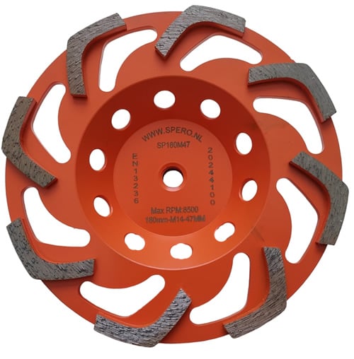 Spero Medium snake diamant komslijpschijf | Ø180mm | beton | M14 | H=47mm | TBV SPHS2001B-PR - SP180M47