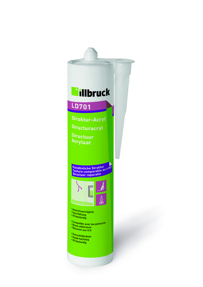 Illbruck LD701 Structuur Acrylaatkit wit 310ml koker - LD701333588