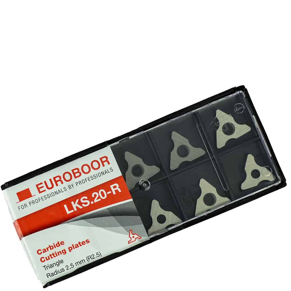 Euroboor LKS.20-R | Hardmetalen snijplaten R2.5 voor B45S laskantenfrees | 10 stuks - LKS.20-R