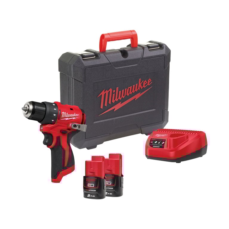 Milwaukee M12 BLDDRC-202C Accu-schroefboormachine | 12V | Incl. 2x 2.0Ah en lader in koffer - 4933499686