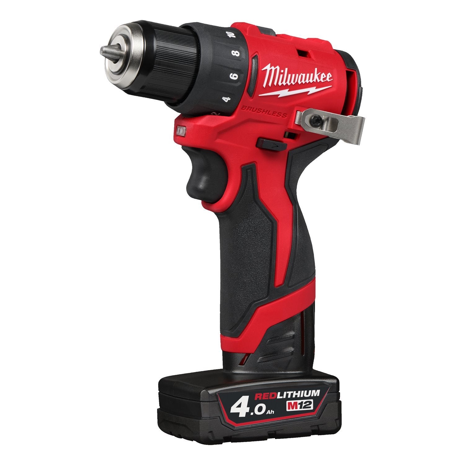 Milwaukee M12 BLDDRC-402C Compacte Accu-schroefboormachine | 12V | Incl. 2x 4.0Ah en lader in koffer - 4933499688