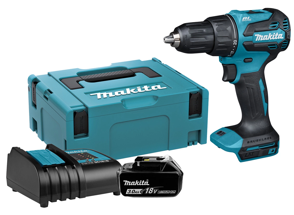 Makita DHP490SF1J | Accu klopboormachine | Koolborstelloos | 18V | 3,0 Ah accu (1 st), lader, in Mbox - DHP490SF1J