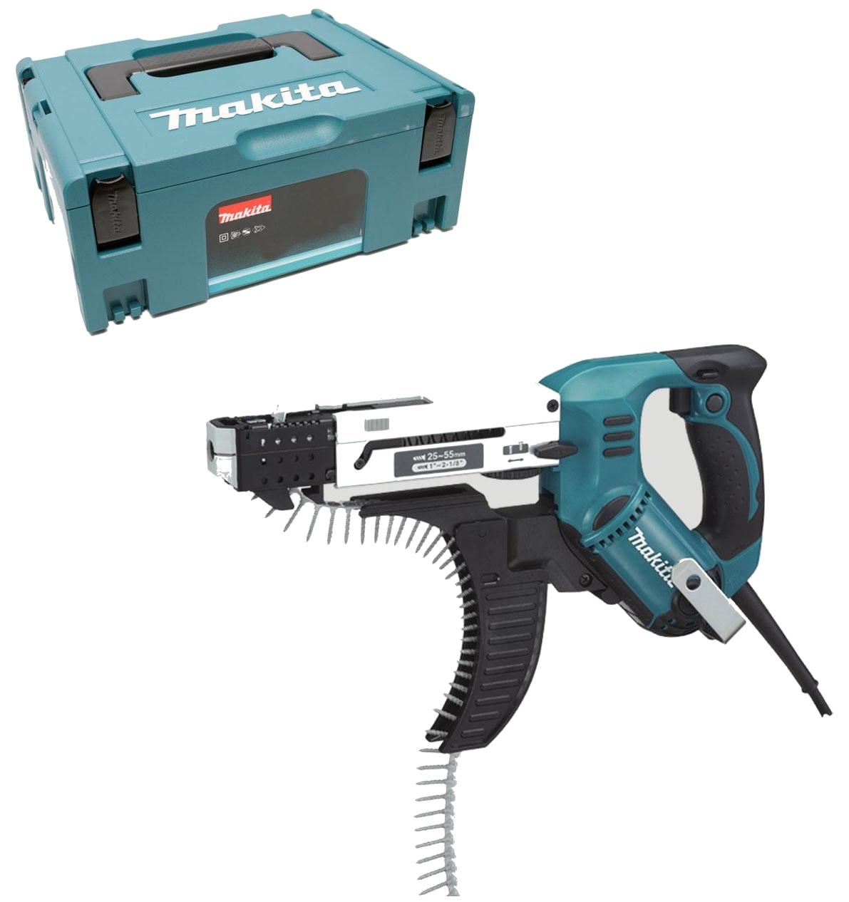 Makita 6842JX Schroefautomaat - voor bandschroeven 25-55mm in M-box koffer - 6842JX
