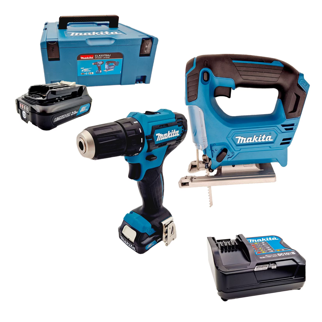 Makita CLX237SAJ 12v CXT set | DF333DZ accuboormachine + JV101DZ accu decoupeerzaag, 2 x BL1021B in M-box