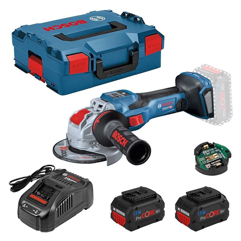 Bosch Blauw GWS 18V-15 C Professional Haakse accuslijpmachine | BITURBO 5.5Ah Procore accu's - 06019H6102