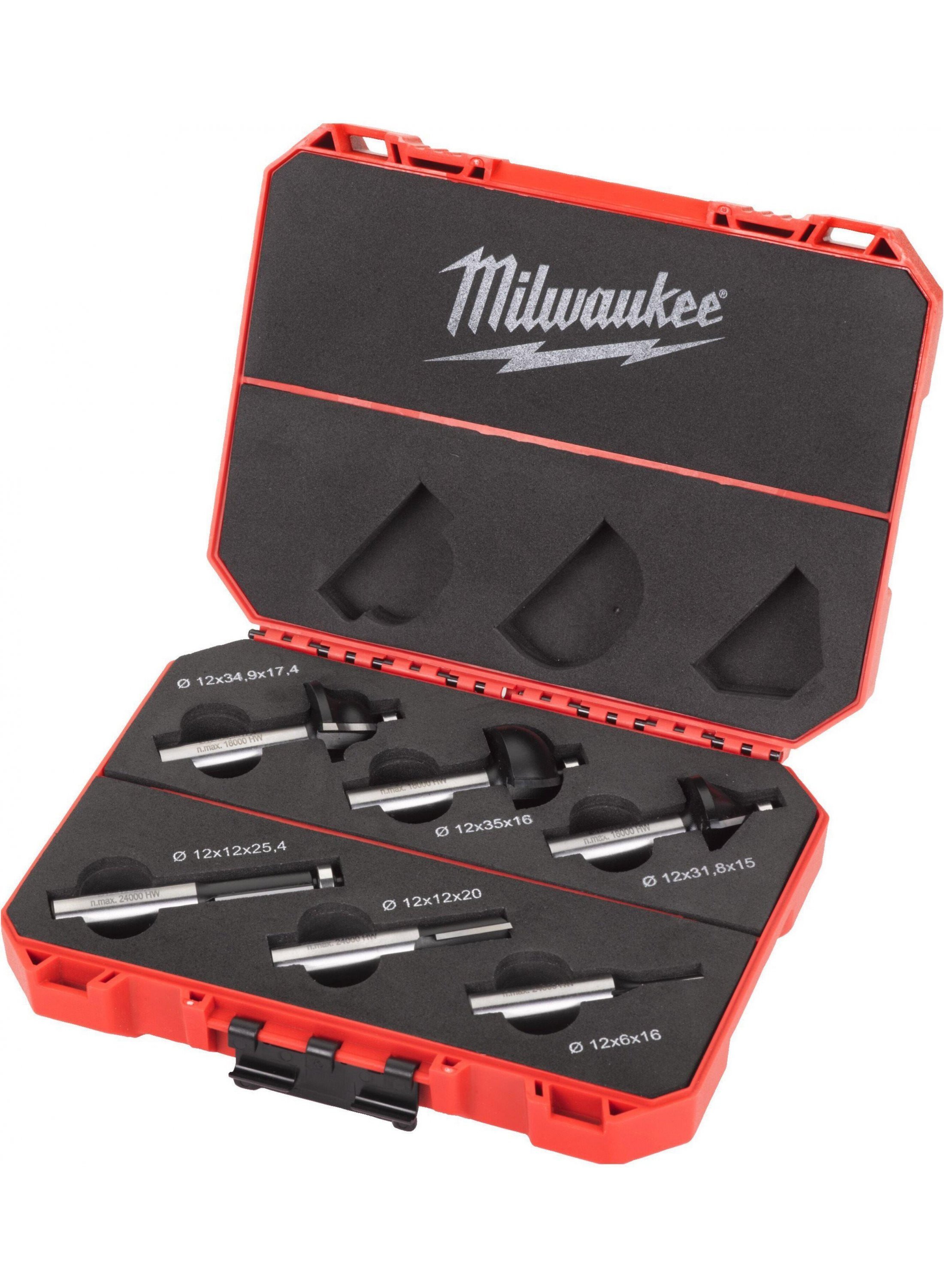 Milwaukee Router bit set 12mm 6 pc Bovenfrezen set 12mm (6-delig) 4932493578