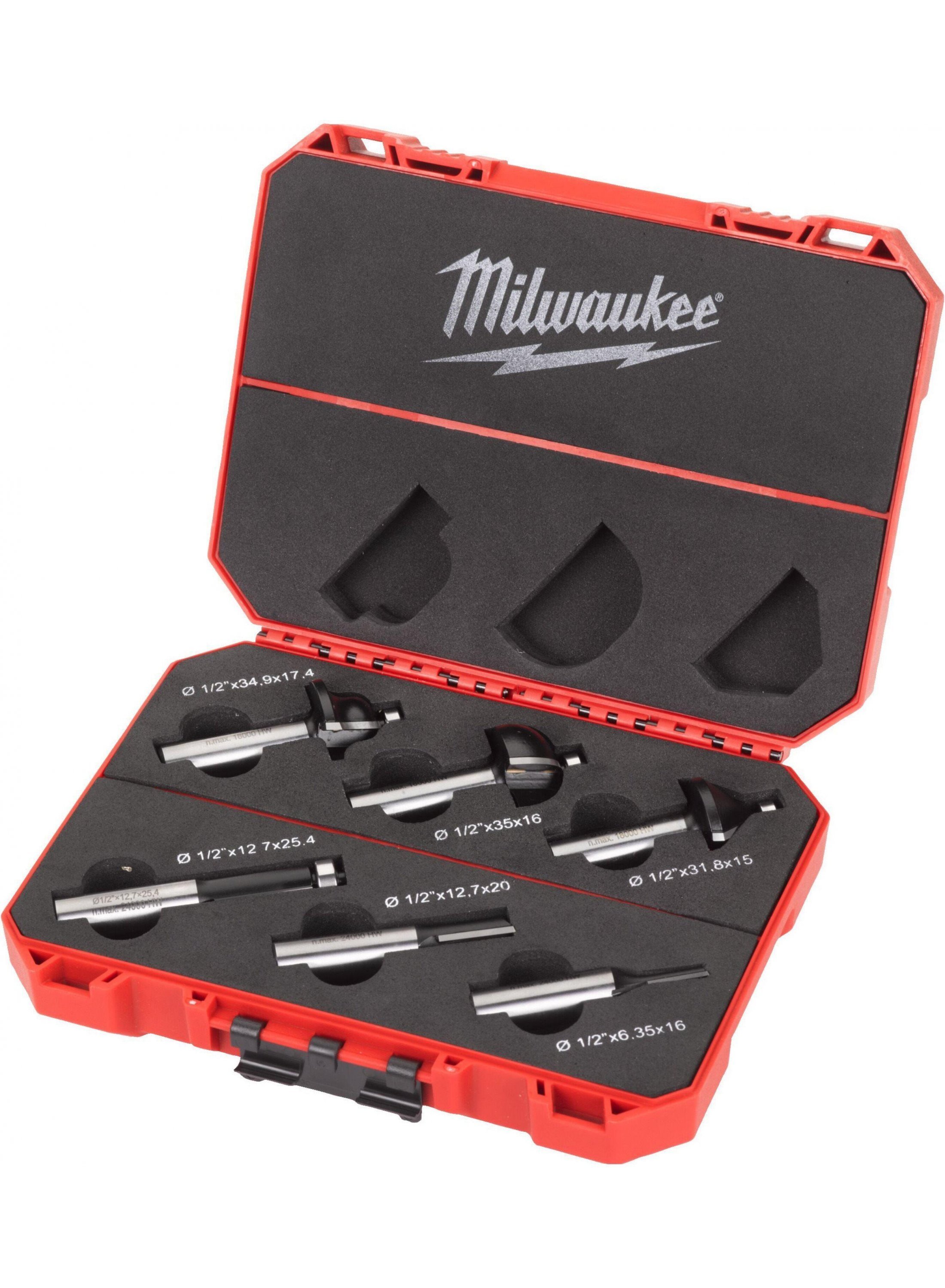 Milwaukee Router bit set 12.7mm - 6 pc Bovenfrezen set 12,7mm UK (6-delig) - 4932493579