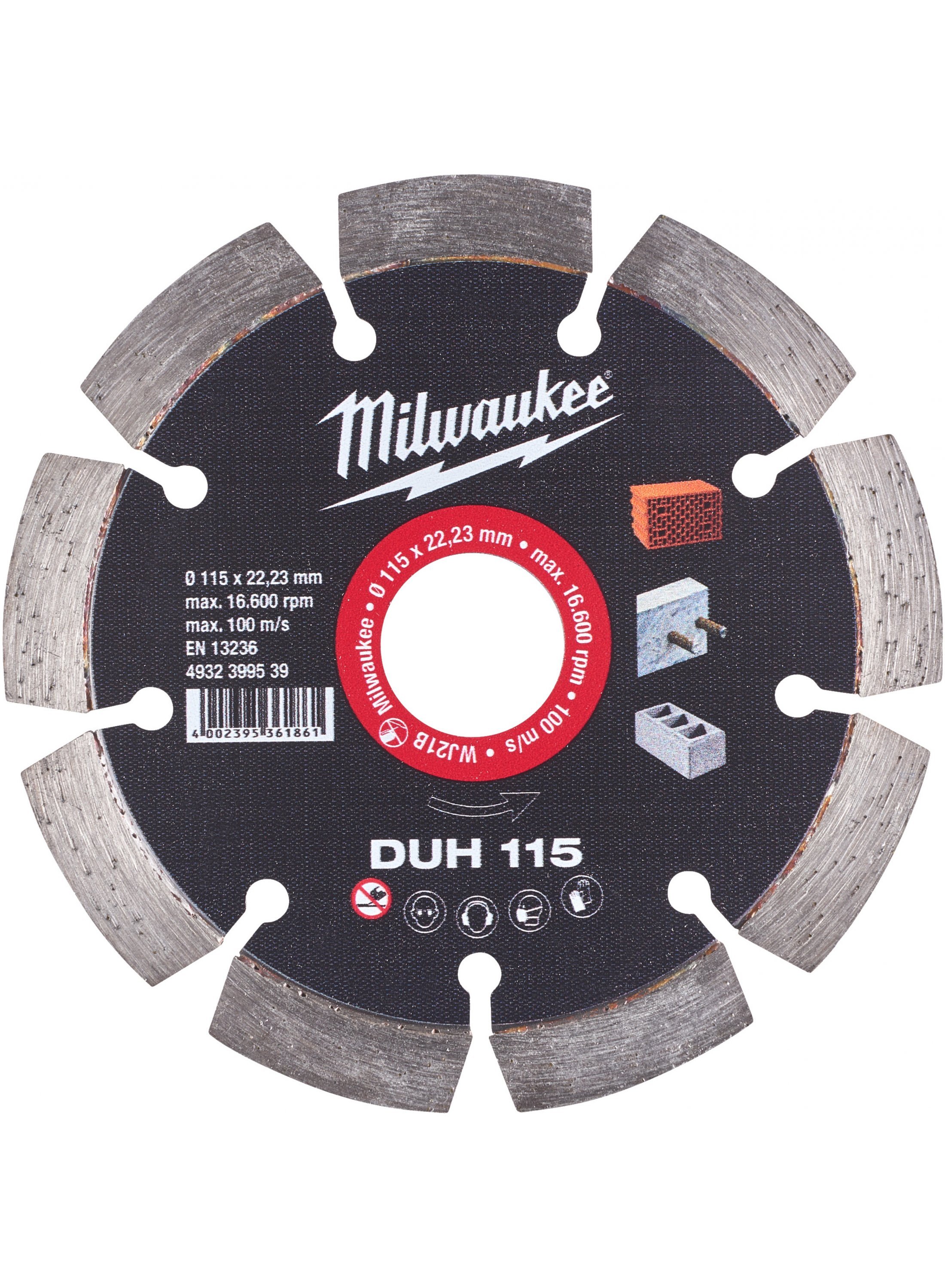 Milwaukee DUH 400 mm - 1 pc Diamantslijpschijf beton/baksteen DUH 400 mm - 4932492146