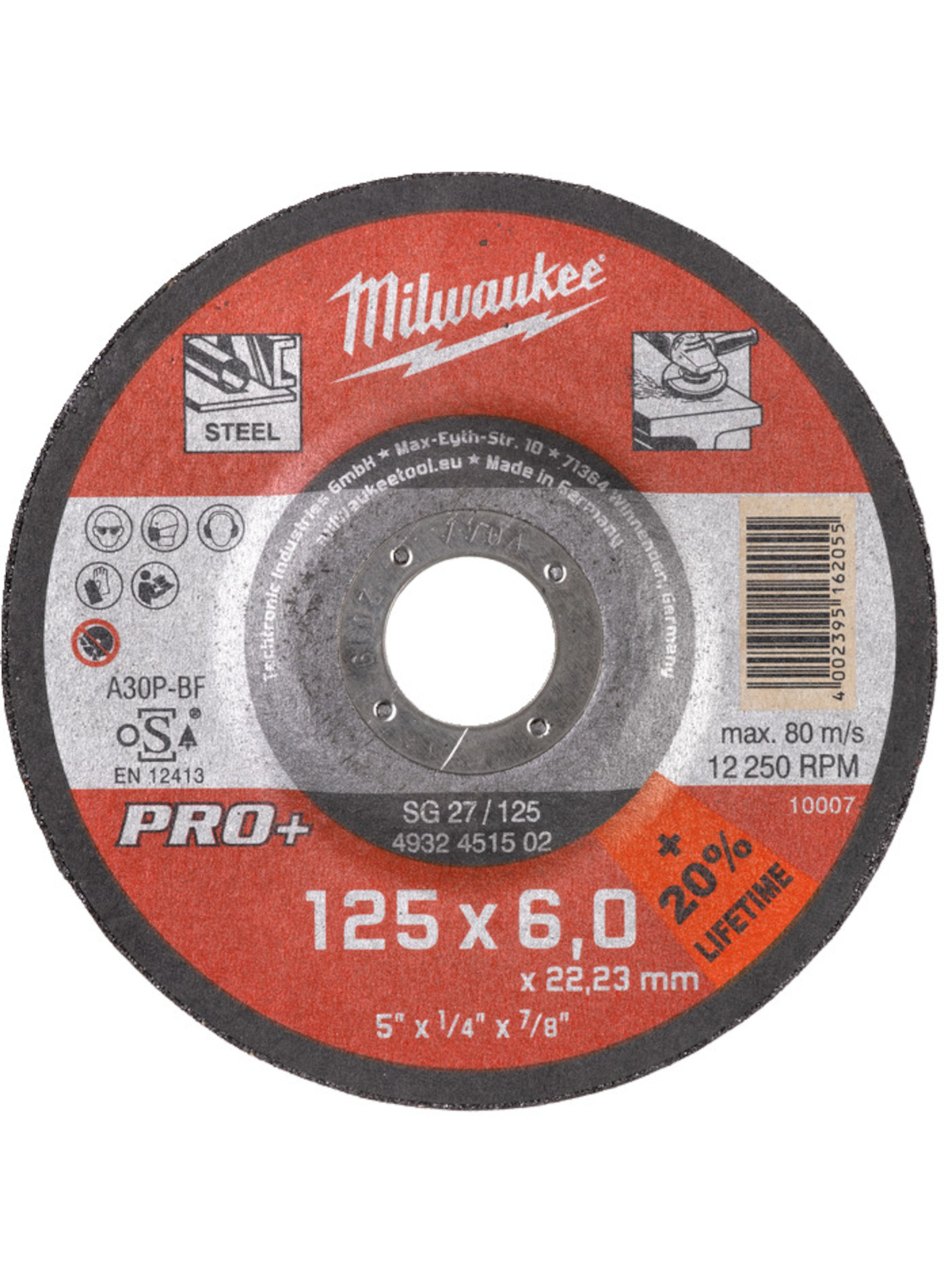 Milwaukee Accessoires METAALAFBRAAMSCHIJF | SG27 | 125 X 6 MM | PRO+ | 25 stuks - 4932451502