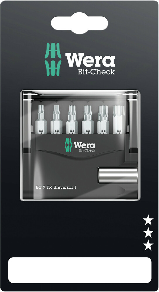 Wera Bit-Check 7 TX Universal 1 SB, 7 -delig - 1 stuk(s) - 05073404001