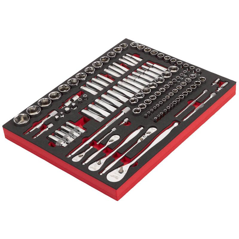 Milwaukee Foam inlay Ratel en dopsleutelset 1/4", 3/8", 1/2" - 4932498518