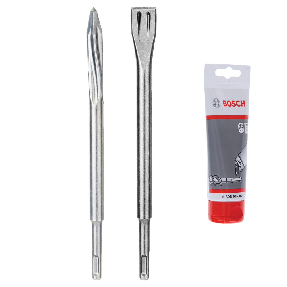 Bosch Accessoires Platte beitel SDS-plus en Puntbeitel + Smeervet 061599765K