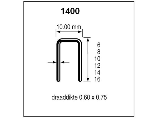 Dutack Niet serie 1400 Cnk 8mm doos 10 duizend - 5042008