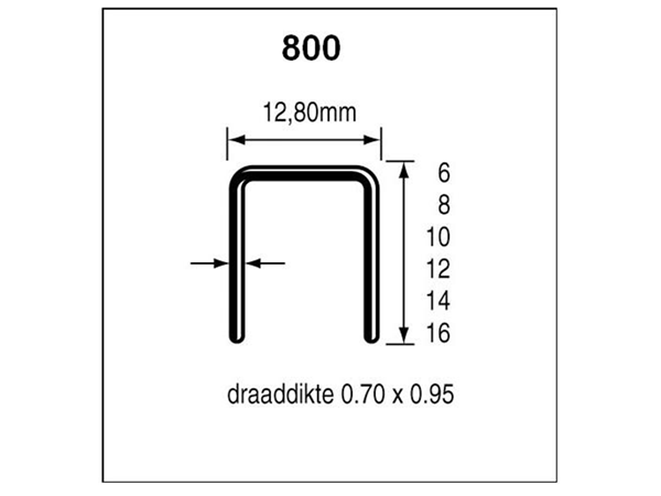 Dutack Niet serie 800 Cnk 16 mm doos 10 duizend - 5088022