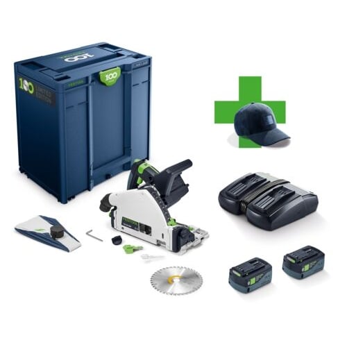 Festool TSC 55 KEBI-Plus Accu Invlacirkelzaagmachine | XL100Y Limited Edition | 2x BP 18 5,0Ah Accu&apos;s - 578226